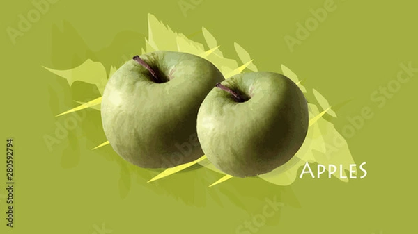 Obraz apples on green background
