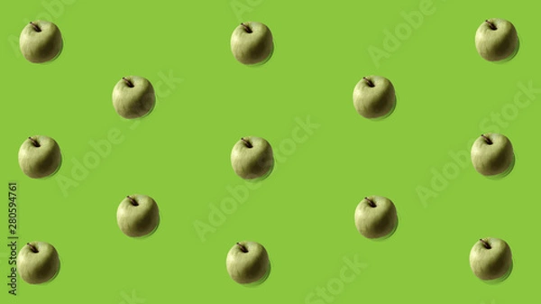 Fototapeta apples on green background