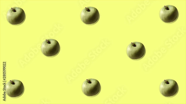 Obraz apples on yellow background