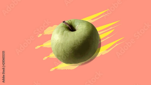 Fototapeta apple on pink background