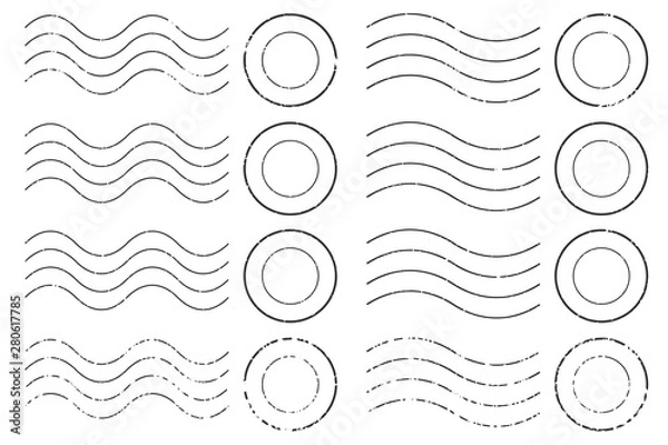 Obraz Blank postal stamps set.illustration vector