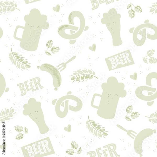 Fototapeta Beer seamles surface pattern. Vector illustration EPS 10.
