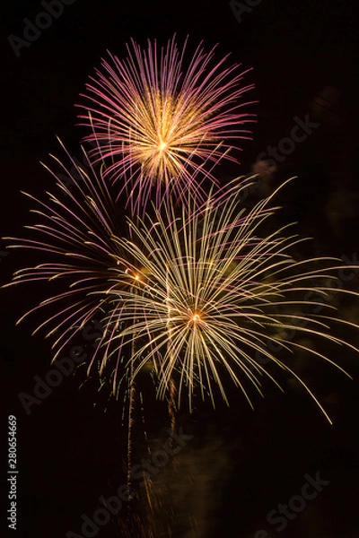 Fototapeta Fireworks with reflection