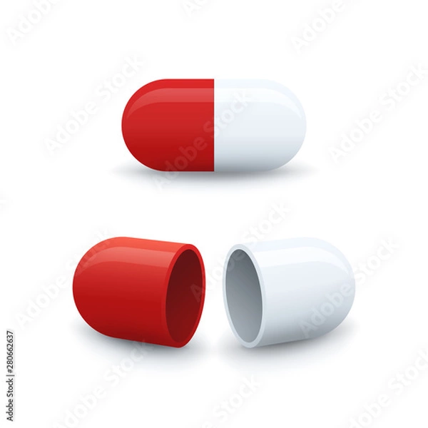 Obraz Open and closed capsule icons