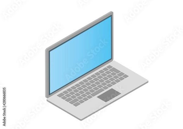 Fototapeta ノートパソコン　アイソメ図　3D 