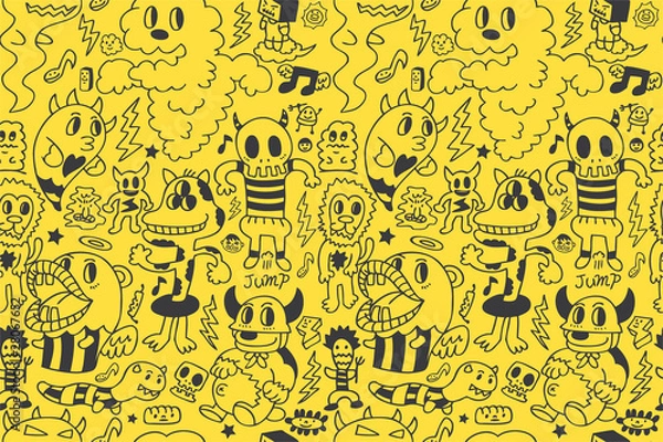 Obraz seamless monster pattern