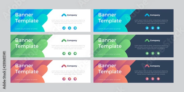 Obraz Modern colorful banner template with editable text