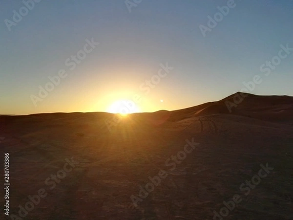 Obraz Sunrise in Marzouga, Moroccan sahara