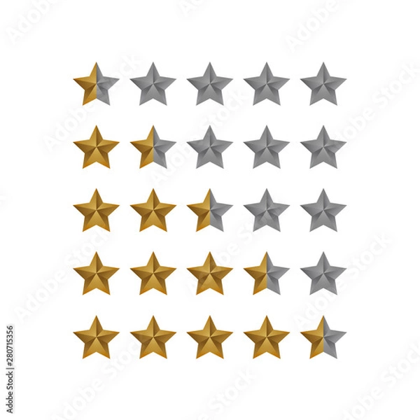 Fototapeta set of a half - four half star point rating
