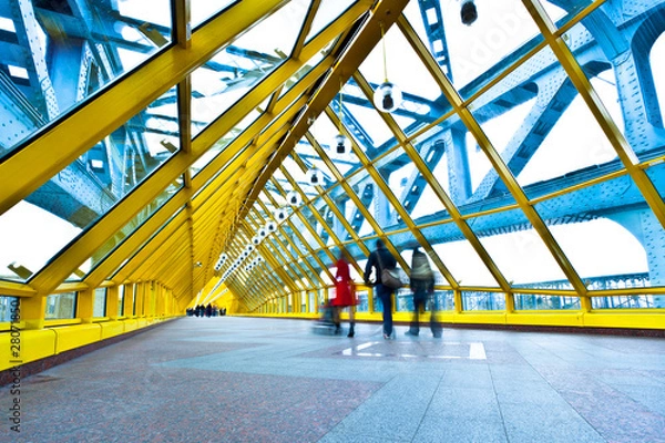 Obraz Three person silhouettes in motion blur