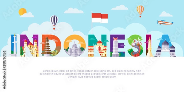 Obraz Indonesia Typography