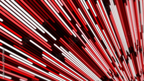 Obraz Background abstract red-white brick cube moving slow.