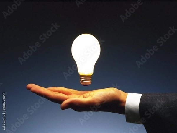 Obraz hand holding light bulb