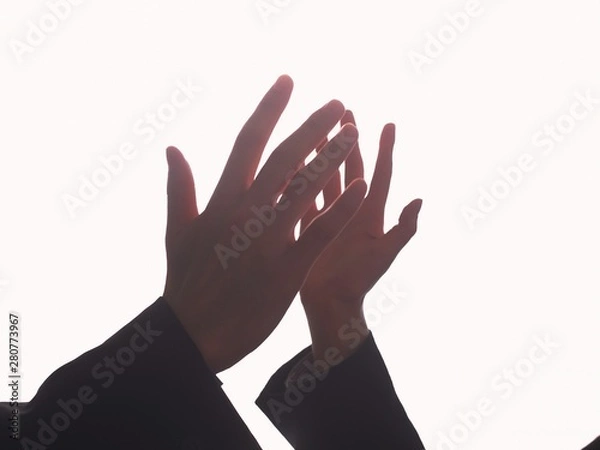 Obraz hands on white background