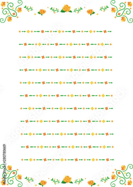 Fototapeta 金木犀の便箋など装飾用枠素材