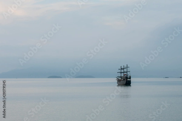 Fototapeta pirate ship in the sea