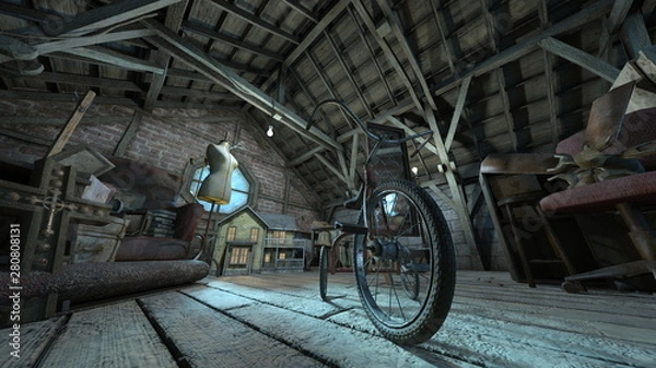 Fototapeta 屋根裏