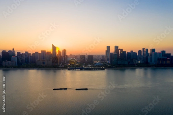 Obraz hangzhou cityscape at sunset