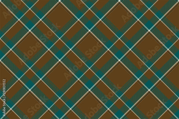 Fototapeta Tartan scotland seamless plaid pattern vector. Retro background fabric. Vintage check color square geometric texture.