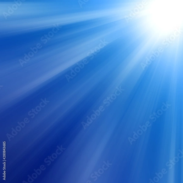 Fototapeta Abstract Soft Blue luminous rays
