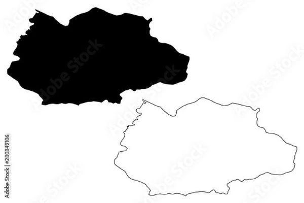 Fototapeta Gafsa Governorate (Governorates of Tunisia, Republic of Tunisia) map vector illustration, scribble sketch Gafsa map