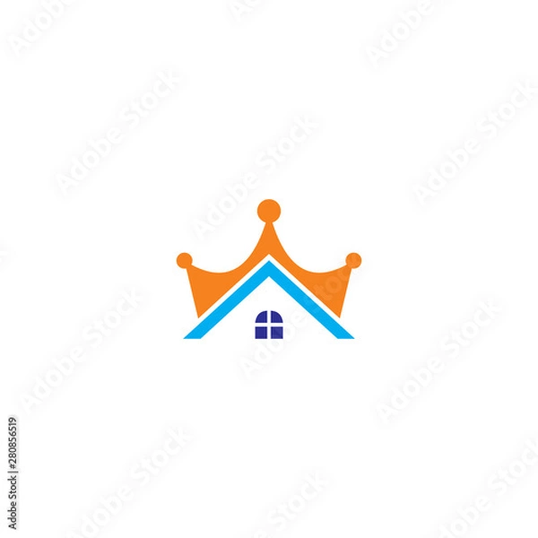 Obraz home king crown vector logo