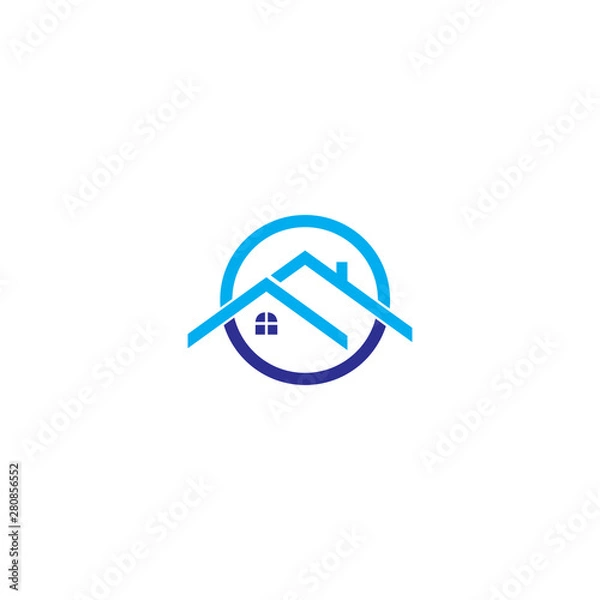 Obraz home roof vector logo