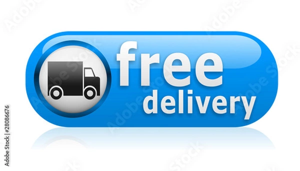 Obraz Blue free delivery button