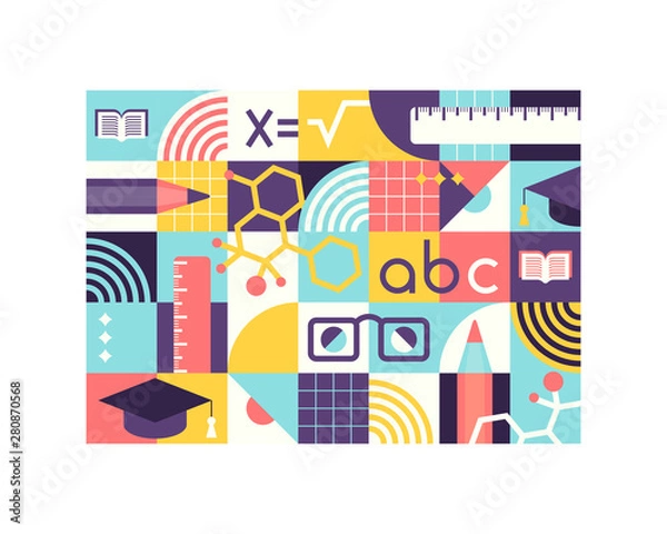 Obraz Graphical science and knowledge school geometrical design pattern.