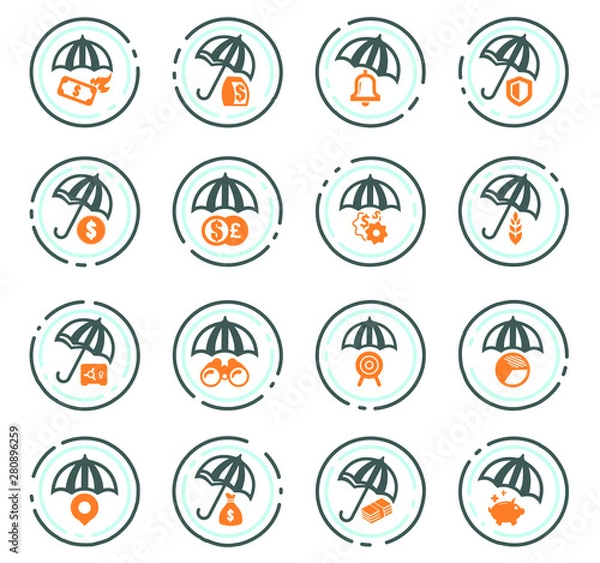 Fototapeta Insurance icons set
