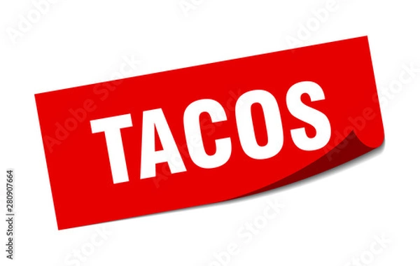 Obraz tacos sticker. tacos square isolated sign. tacos