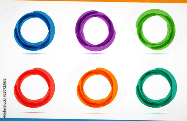 Fototapeta Set of color circles. Vector illustration.