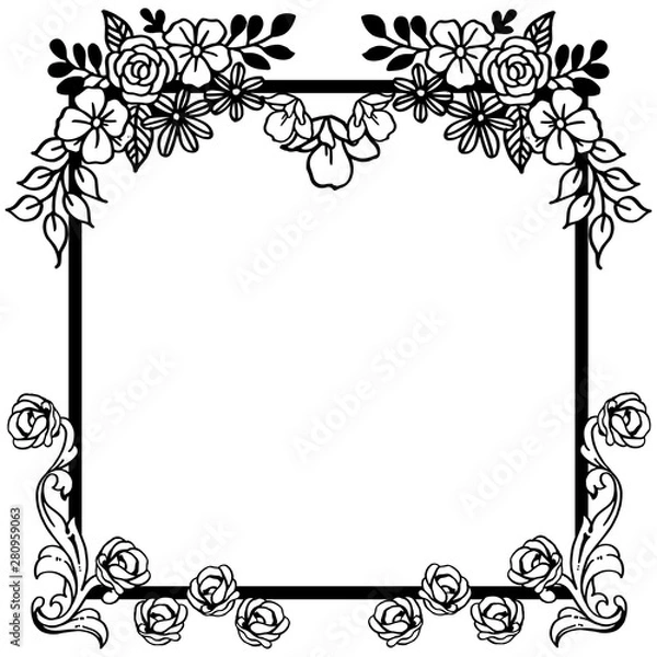 Obraz Greeting card, invitation card, with pattern art floral frame. Vector