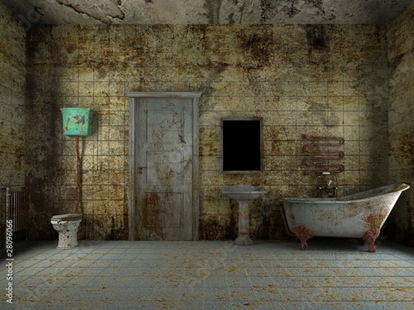 Fototapeta Grunge Interior (old bathroom)