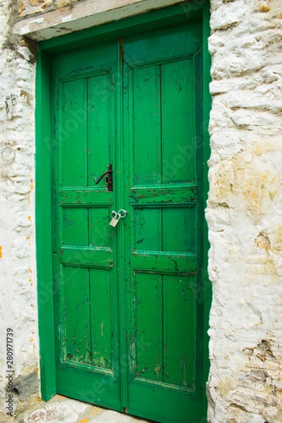 Obraz Old wooden door in authentic shapes and colors