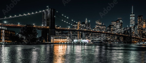 Fototapeta Brooklyn Bridge with downtown Manhattan