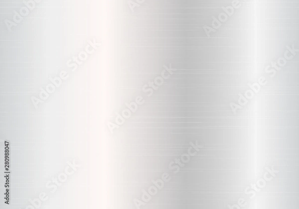 Fototapeta Polished silver plate with metal texture. Vector illustration with light effect.