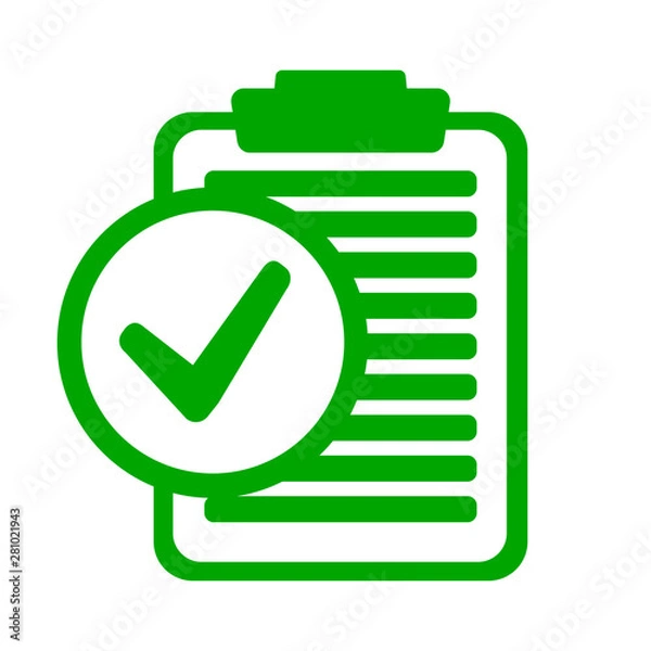 Obraz green tablet with a box mark on a white background