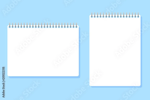 Fototapeta two notebooks of different sizes placed on a blue background