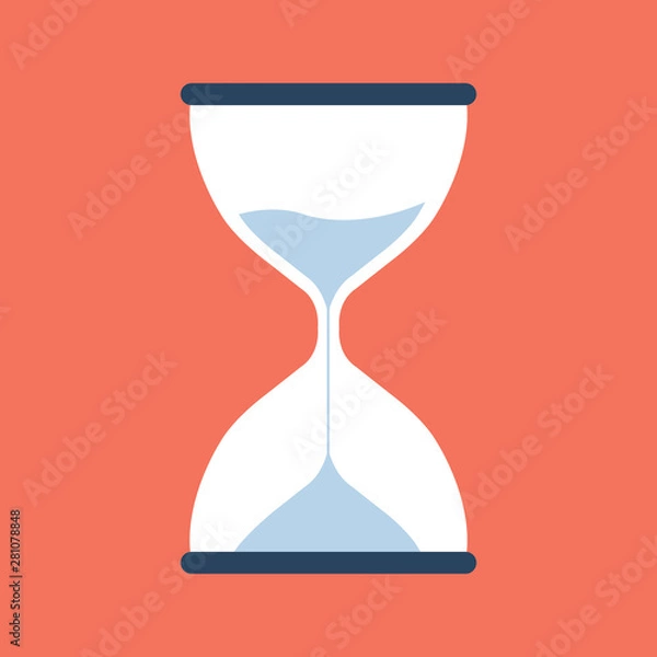Obraz Timer sand hourglass icon flat vector illustration design