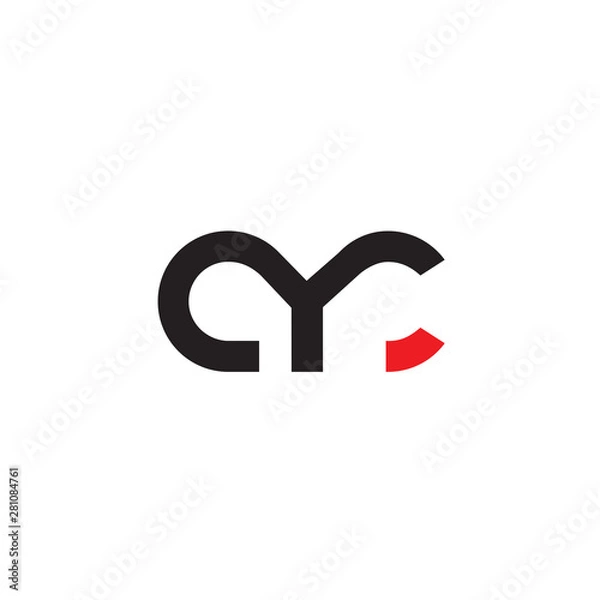Obraz Abstract bold monogram red accent logo icon