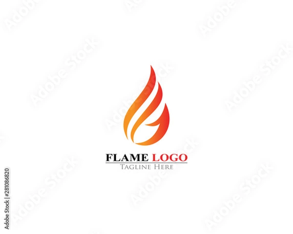 Fototapeta Fire Flame logo template icon design