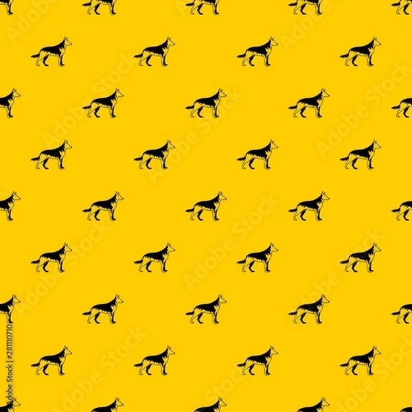Fototapeta Shepherd dog pattern seamless vector repeat geometric yellow for any design
