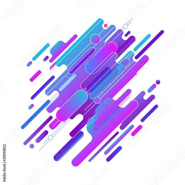 Fototapeta Abstract modern composition background with colorful original elements