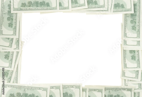 Fototapeta Doolars frame with clipping path