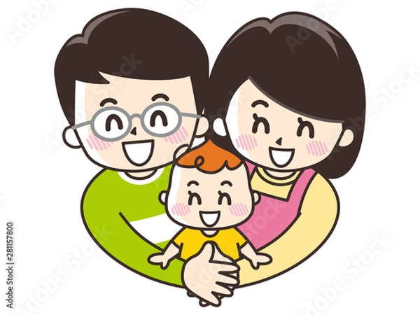 Fototapeta 赤ちゃんを包み込む両親