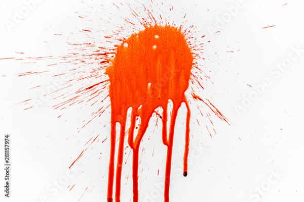 Obraz Blood splash on white background.