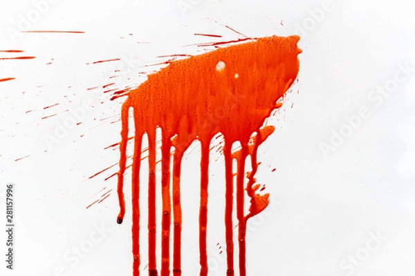 Obraz Blood splash on white background.