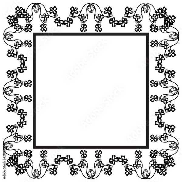 Fototapeta Abstract frame and pattern flower, for ornate of card. Vector