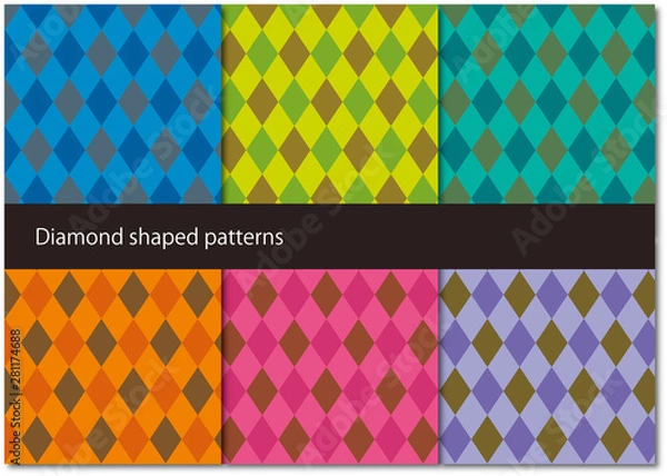 Fototapeta 菱形パターンセット1